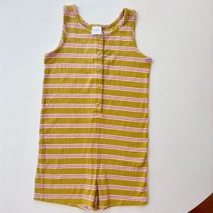 Hanna Andersson Striped Kids One Piece Romper - yellow and Pink